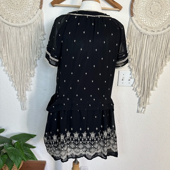 Axes black and cream large oversized pocket mini dress medium - Picture 6 of 8